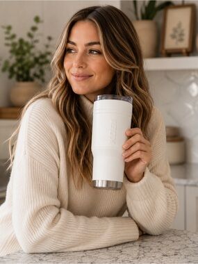 Insulated White Travel Tumbler From HEB Collectible Water Bottle